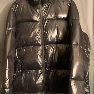 GAP Glossy Charcoal Puffer Jacket